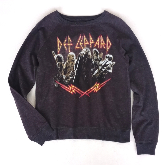 Def Leppard Tops - Def Leppard Band Brown Long Sleeve Concert Sweatshirt Women’s Top XS